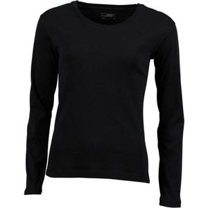 James and Nicholson Dames/dames T-Shirt met lange mouwen (Zwart)