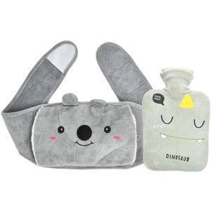 TRANKIELO® - Tijdloze Warmwaterkruik – Rubberen Warmwaterzak met Pluche Hoes – Hand- en Taillewarmer – Pijnverlichting en Thermotherapie