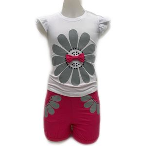 Embrator meisjes Zomersetje Bloem fuchsia maat 86/92