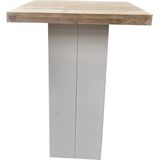 Wood4you - Bartafel - Steigerhout met kolompoot wit -