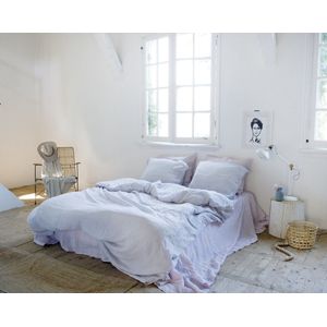 Passion for Linen | Maxime dekbedovertrek lichtgrijs | incl. 1 kussensloop | 135-200 cm + (1) 80-80 cm | Vintage linnen light grey