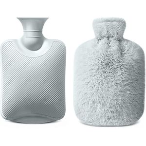 Kruik - 2 liter kruik - met zachte fleece hoes - een onmisbaar hulpmiddel om warm te blijven in de winter - gemaakt van PVC - geschikt voor gebruik op de rug, nek, schouders, spieren of buik.