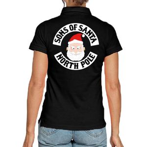 Foute kerst polo / poloshirt Sons of Santa North Pole - voor dames - kerstkleding / christmas outfit S