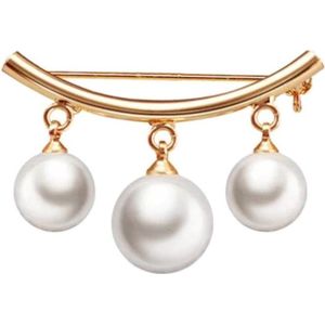 Fako Bijoux® - Vestsluiting - Vestspeld - Parels - Goudkleurig
