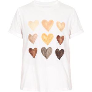 usha - T-shirt - Met Hartprint - Regular Fit - Korte Mouwen