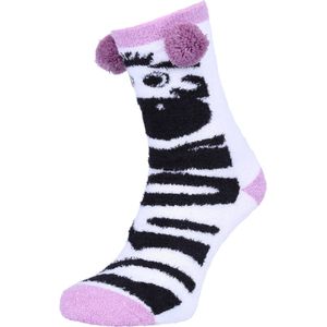 Zebra sokken zwart-wit, hoog - 37-42