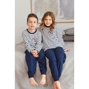 Doctor Nap Jongens Meisjes Unisex Pyjama Lange Mouw Lange Broek Winter Kerst Matching Gezin Familie Always Sleepy Marine PDU.7116 110/116