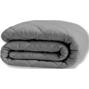 Y-NOT Mat Satijn Dekbed Grijs 200x220 - Tweepersoonsdekbed - Dekbed Zonder Overtrek - Mat Satijn Dekbed - Wasbaar Hoesloos Dekbed - 30 dagen proefslapen - Bedrukt dekbed - Dekbed met vaste overtrek - All year winterdekbed & zomerdekbed