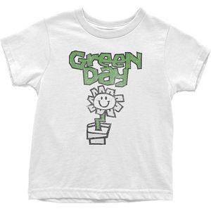 Green Day - Flower Pot Kinder T-shirt - Kids tm 8 jaar - Wit