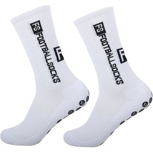 2 paar Gripsokken Voetbal Wit Sportsokken Anti-Blaren -Gripsokken voetbal - Sportsokken - Basketbal sokken - Antislip sokken - voor Heren, Dames, Voetbal, Basketbal, Hardlopen - Tennissokken - Fitness -Wit (Maat 38-43)