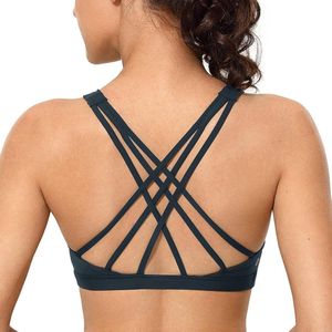 Vrouwen Longline Sport BH - Cross Back Crop Top - Fitness Running Yoga