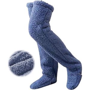 Overknee sokken, 1 paar zachte kniekousen, binnensokken, thermosokken, winterslaapsokken (blauw)