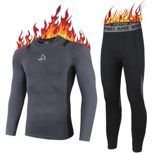 Thermisch ondergoed voor heren - warm compressieshirt en compressiebroek - ademend en functioneel winterondergoed