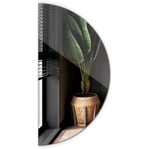 Tulup Spiegel - Spiegel Halfrond - 30 cm x 60 cm - Halve Maan Spiegel - Badkamerspiegel - Spiegel Halve Cirkel - Halve Maan Spiegel - Industriële Wandspiegel