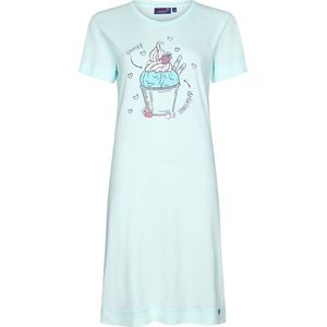 Rebelle/Pastunette-Dames nachthemd met print--600 Turquoise-Maat 44