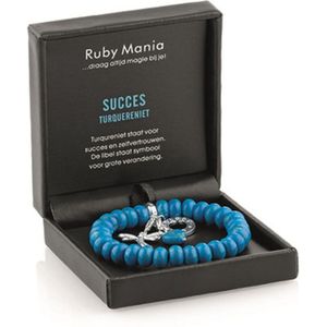 Ruben Robijn Ruby Mania, armband Turquereniet, ronde kralen Armband (sieraad) 19 cm