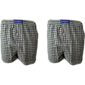 Embrator 2-stuks mannen Boxershort geweven katoen wit/blauw/turquoise XL