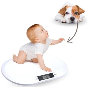 Babyweegschaal – Nauwkeurig Wegen tot 20 kg - TARE- en HOLD-Functie, Weegschaal Ideaal voor Baby en Huisdier - Inclusief Batterijen - Wit