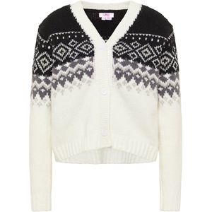 Mymo - Vest Blonda - Zwart en Wit - Dames - Korte Pasvorm - Wolmix