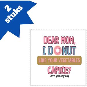 Akyol - dear mom i donut brillendoekjes - Moeder - mama - verjaardagscadeau - verjaardag - cadeau voor mama - cadeau - kado - geschenk - gift - mama artikelen - moederdag - 17,8 bij 17,8 cm - 2 stuks