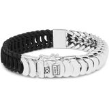 Buddha to Buddha 123 Armband Lars Mix zilver-leder zwart G 23 cm