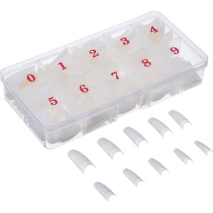 Nagel Tips - Transparant - Coffin Vorm - 500 Stuks - Natuurlijke Kunstnagels