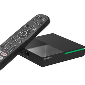 STRONG - Streaming Box Android TV 4K UHD - LEAP-S3 PRO - Chromecast geïntegreerd - Google Voice Assistant compatibel - Dolby Atmos & Dolby Vision - Bluetooth - Wifi 6 - 32GB opslag - Verlichte afstandsbediening - Gemakkelijk te installeren - Zwart
