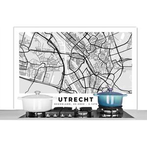 Spatscherm keuken 120x80 cm - Kookplaat achterwand Kaart - Nederland - Utrecht - Muurbeschermer - Spatwand fornuis - Hoogwaardig aluminium