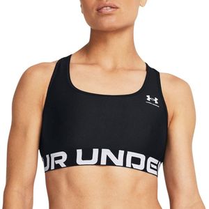 Under Armour - HeatGear Mid Branded - Damesbeha - Zwart - Synthetisch