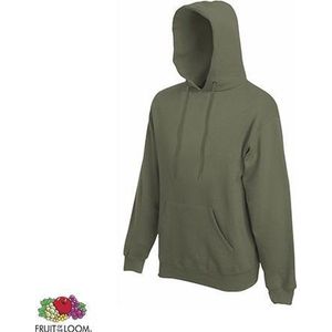 Fruit of the Loom Hoodie Classic Olive Maat S dubbellaagse capuchon