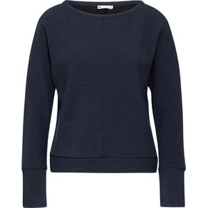 T-shirt - Boothals - Lange Mouwen - Aangename Materiaalmix