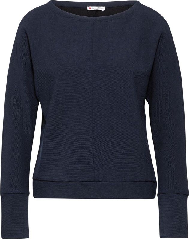 T-shirt - Boothals - Lange Mouwen - Aangename Materiaalmix