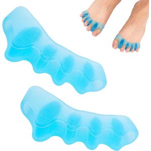 Nordivar - Siliconen Teenspreiders voor Pedicure, Blauwe Teencorrector voor Overlappende Tenen, Nagellak - Set van 2stuks