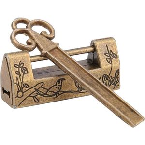 Hangslot - Vintage, Decoratief, Stevige Geschenkdoos met Kleine Ladekast Eksterbrons
