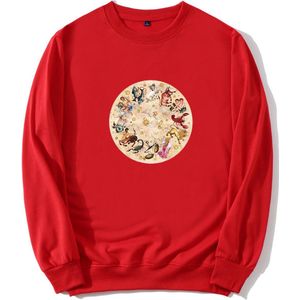 Fliex - sweater - rood - sterrenbeeld - zodiac signs - astrologie - Maat 34