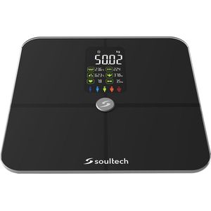 Soultech WellDone - Slimme Weegschaal - Personenweegschaal - Bluetooth - BMI - Spiermassa - Vetpercentage - Zwart