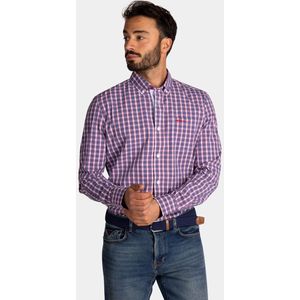 NZA - Geruit Overhemd - Blauw - Katoen - Regular Fit