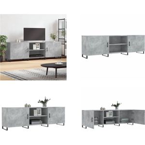 vidaXL Tv-meubel 150x30x50 cm bewerkt hout betongrijs - Tv-meubel - Tv-meubelen - Tv Kast - Opbergkast