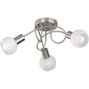 LED Plafondlamp - Plafondverlichting - Torna Antiniba - E14 Fitting - 3-lichts - Rond - Mat Nikkel - Aluminium