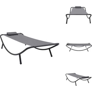 vidaXL Loungebed Outdoor - 200x90x40 cm - Grijs - Ligbed