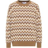 usha - FESTIVAL - Trui - Beige - Ronde Hals - Losse Pasvorm - Lange Mouw