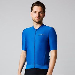 Acelera Essential Wielershirt | Fietsshirt Heren Korte Mouw | Wielrenshirt | Fietskleding | Blauw | Maat XL