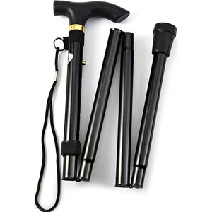 Livano Opvouwbare Wandelstok - Inklapbare Wandelstok - Wandelstok Opvouwbaar - Wandelstokken Verstelbaar - Loopstok - Mannen - Vrouwen - Rubber Handvat - Zwart