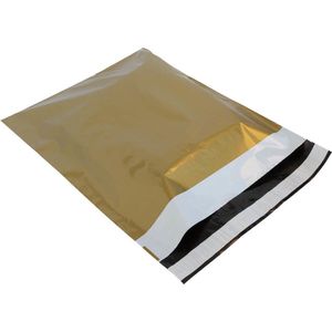 Verzendzakken voor Kleding - 100 stuks - 25 x 34 cm (A4) - Goud Verzendzakken Webshop - Verzendzakken plastic met plakstrip