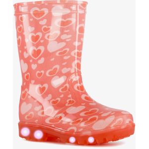 Kinder hartjes regenlaarzen met lichtjes - Rood - 100% stof- en waterdicht - Maat 26