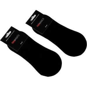 Timbasics - 5x Premium Katoenen - Footies Sokken - Onzichtbare Sokken - Zwart - Maat 41-46