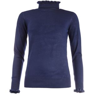NED Trui Ruffle Ls Rmb Brei 25w1 U106 16 303 Marine Dames Maat - S