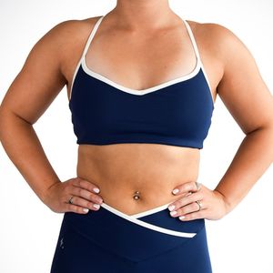 Sport bh dames – Seamless sporttop dames met verstelbare bandjes – Comfortabele shaping fit – Ademend & squat-proof – Impulse Fitwear Contour – Blauw – Maat S