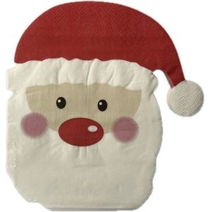 Servetten Kerst Rood/Wit met Kerstman | Kerstman | 12 stuks | Kerstdecoratie.