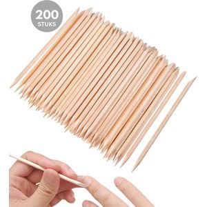 YUBBI 200 Manicure Sticks - Houten Bokkepootjes - Nagelriemduwer - Nagelriemverzorging - 200 Stuks